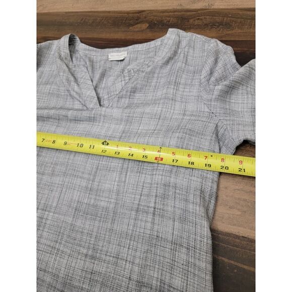 Van Heusen Career Super Soft Viscose Blouse Gray 2/3 Sleeves V Neck Size L - Picture 6 of 9